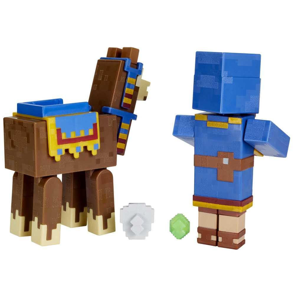 Minecraft Wandering Trader and Llama Deluxe Figure 2-Pack