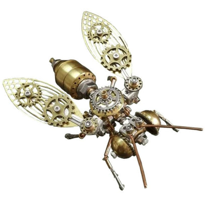 ModelForgeX 179pcs+ DIY Little Bee Steampunk Mechanical Insects Metal Assembly Model Kits Ornaments Assemble Models Toys Gifts (179pcs Bee)