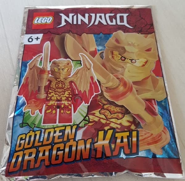 LEGO Ninjago Crystalized Golden Dragon Combo Set: Cole Jay Zane and Kai Minifigures with Weapons, Blue