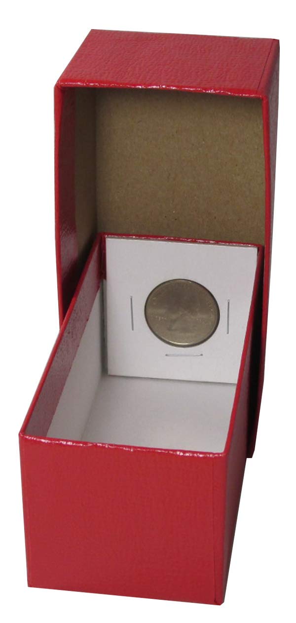 Guardhouse 4 ½" Single Row Storage Box for 2" Paper and Plastic Coin Holders 6 Pack Red