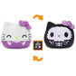 TeeTurtle Reversible Sanrio Hello Kitty 4-Inch Halloween Skull Two-Sided Flip Plush Toy with Embroidered Details - Cute Mini Collectible Plush