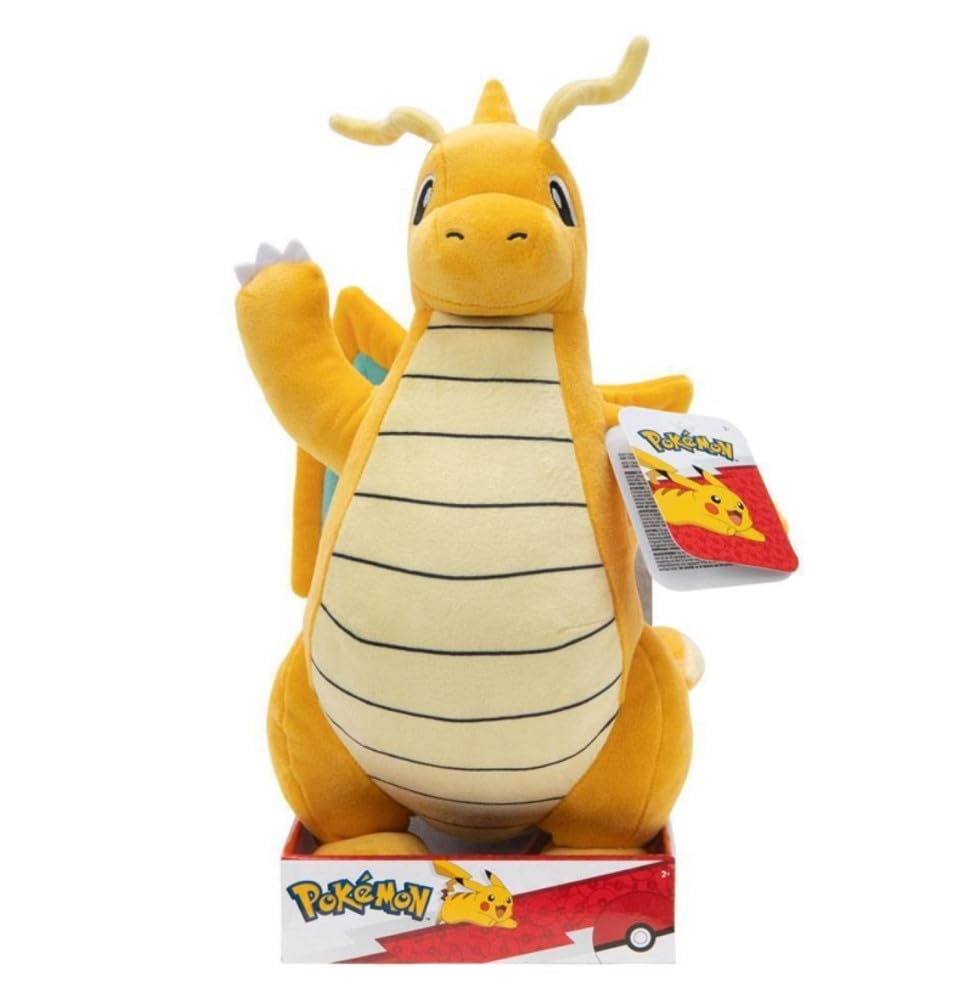 Pokémon Plush 30cm Dragonite - Plush Toy for Kids 2+ - Official Pokemon Plush Toy.