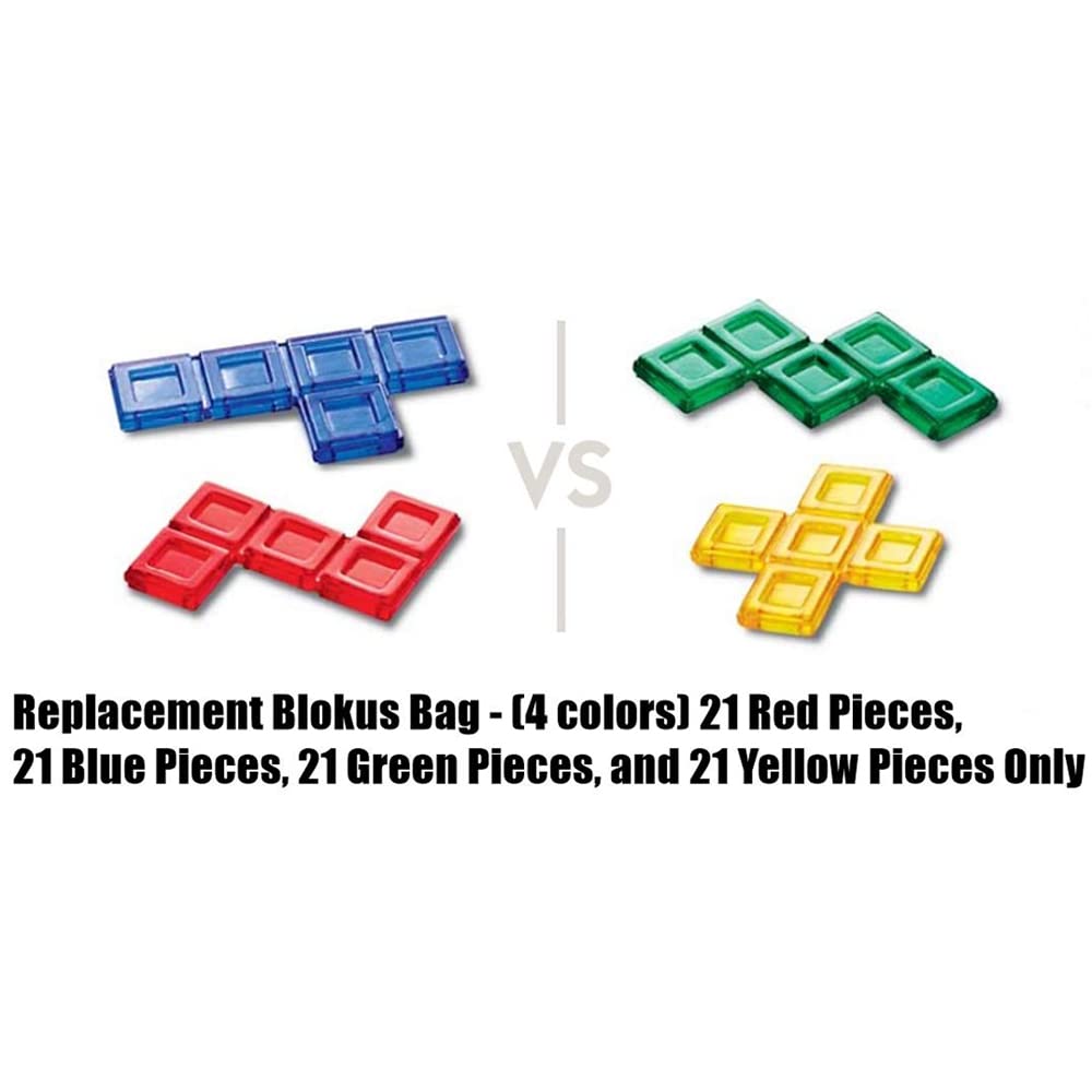 Replacement Parts for Mattel Blokus - BJV44 ~ Replacement Pieces - ONLY fits Blokus Game Model (1/2" Square Tiles)