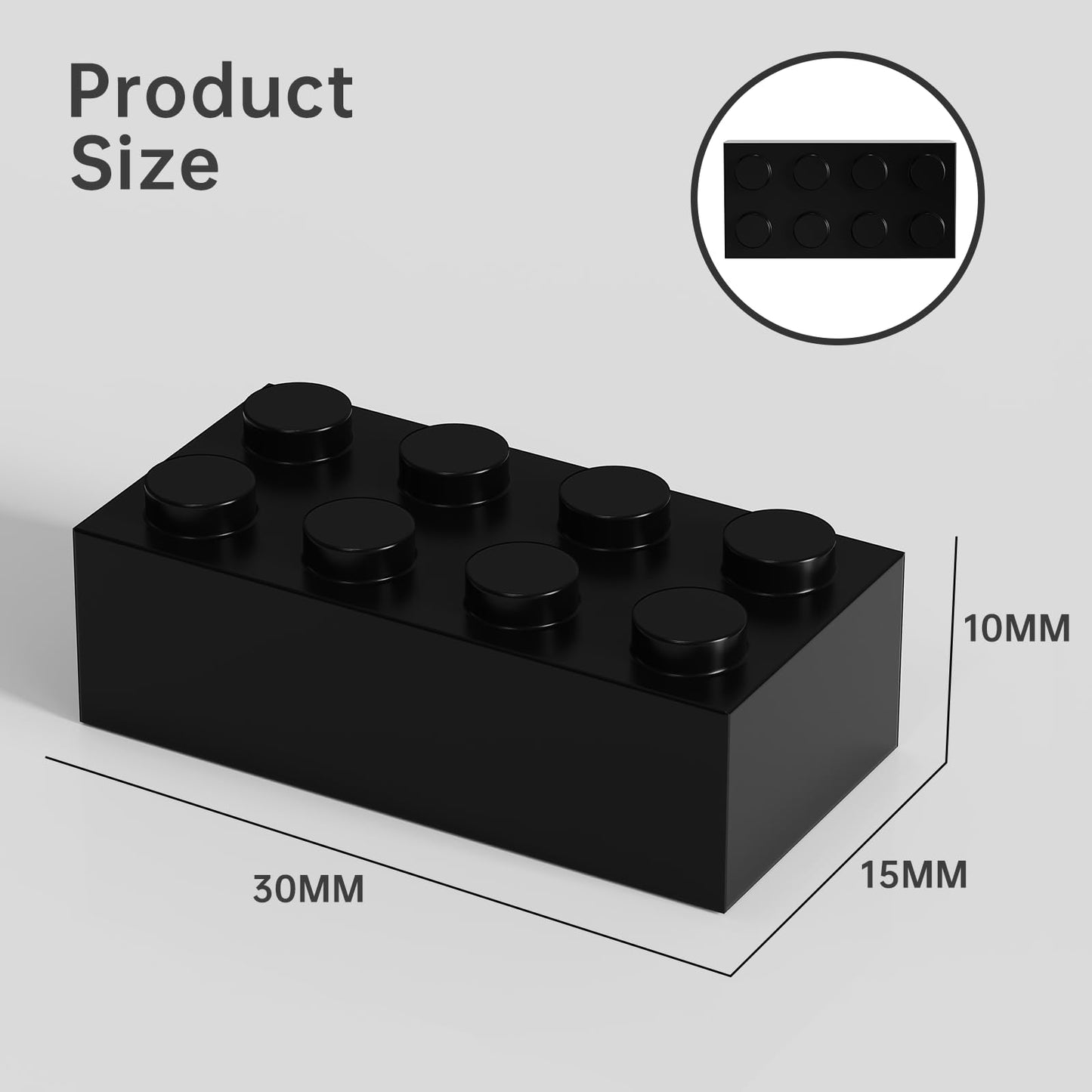 WEBRICK Classic Bulk Brick Block 2x4, Building Brick Black, Compatible with Lego Parts and Pieces 3001, Creative Play Set - Compatible with Major