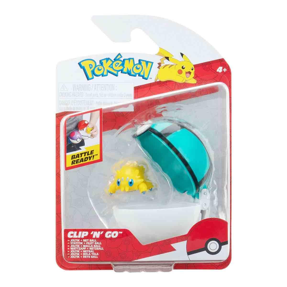 Pokémon PKW3632 - Clip'n'Go Poké Ball - Cotton Cord & Netball, Official Pokéball with 5 cm Figure