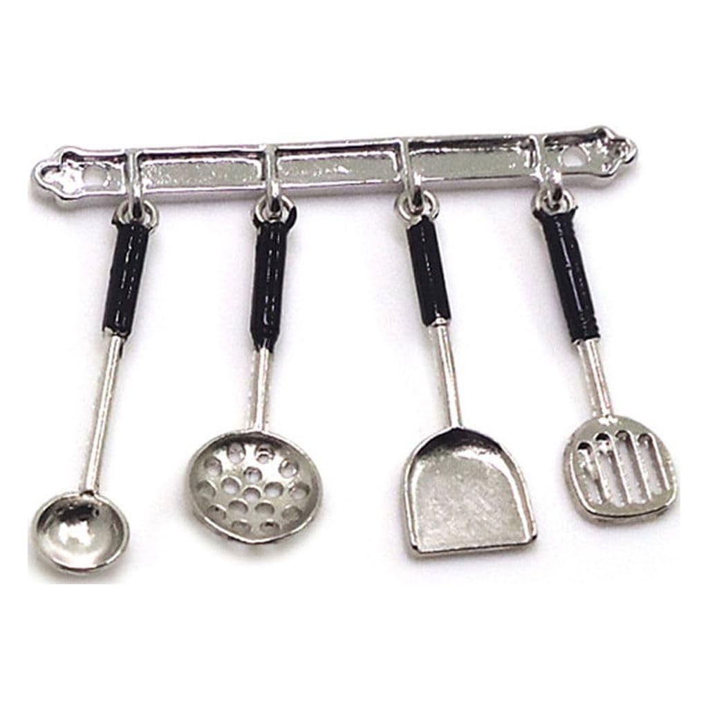 1Set Silver 1/12 Miniature Kitchen Utensils Dollhouse Decoration Accessories, Miniature Dollhouse Accessories Kitchen Set (2x1.6 inch)
