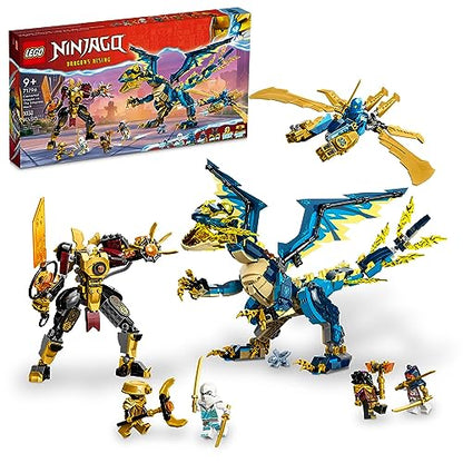 LEGO NINJAGO Elemental Dragon vs. The Empress Mech 71796 Building Toy Set, Features a Dragon, Mech, Ninja Flyer and 6 Minifigures, Gift for Boys and