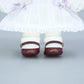 niannyyhouse 20cm Plush Doll Small Square Shoes Leather Shoes 8in Doll Accessories Dress Up (Wine Red+Brown)