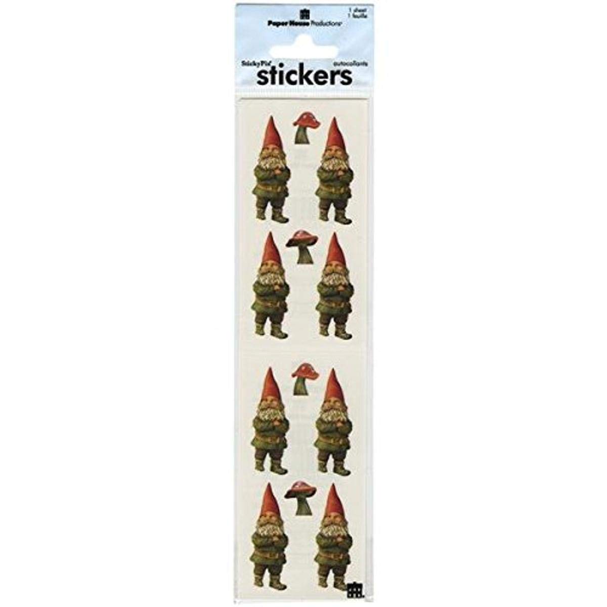 Paper House Productions ST-2248E Photo Real Stickypix Stickers, 2-Inch by 4-Inch, Gnomes (6-Pack)