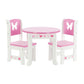 Emily Rose 18 Inch Doll Dining Table and 2 Chairs Set - Pink Butterfly Collection - Compatible with American Girl, Our Generation, My Life As & Adora