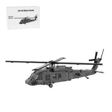 FunXylophy 1/35 Scale UH-60 Black Hawk Military Helicopters Building Blocks, Collectible Military-Themed Model to Build and Display, Great Gift
