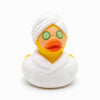 3 Inch DUCKY CITY Spa Rubber Duck [Sealed, Floats Upright] for Jeep Ducks, Facial Cucumber Eyes Bath Toy for Kids and Toddlers, Baby Safe Funny Duck