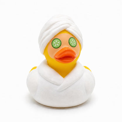 3 Inch DUCKY CITY Spa Rubber Duck [Sealed, Floats Upright] for Jeep Ducks, Facial Cucumber Eyes Bath Toy for Kids and Toddlers, Baby Safe Funny Duck