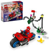 LEGO Marvel Motorcycle Chase: Spider-Man vs. Doc Ock, Buildable Toy for Kids with Stud Shooters and Web Blasters, 2 Marvel Minifigures, Super Hero