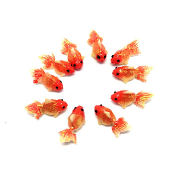 an_Shop 10 Pcs Goldfish Miniature DIY Artificial Accessories Decorations Scale 1:12 Thai Clay Figurine Mini Decorative Craft Dollhouse Making