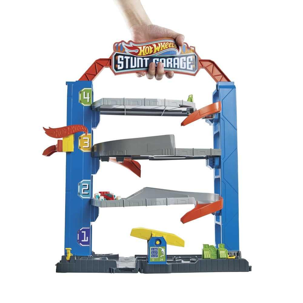 Hot Wheels City Stunt Garage Play Set Gift Idea for Ages 3 to 8 Years Elevator to Upper Levels Connects to Other Sets