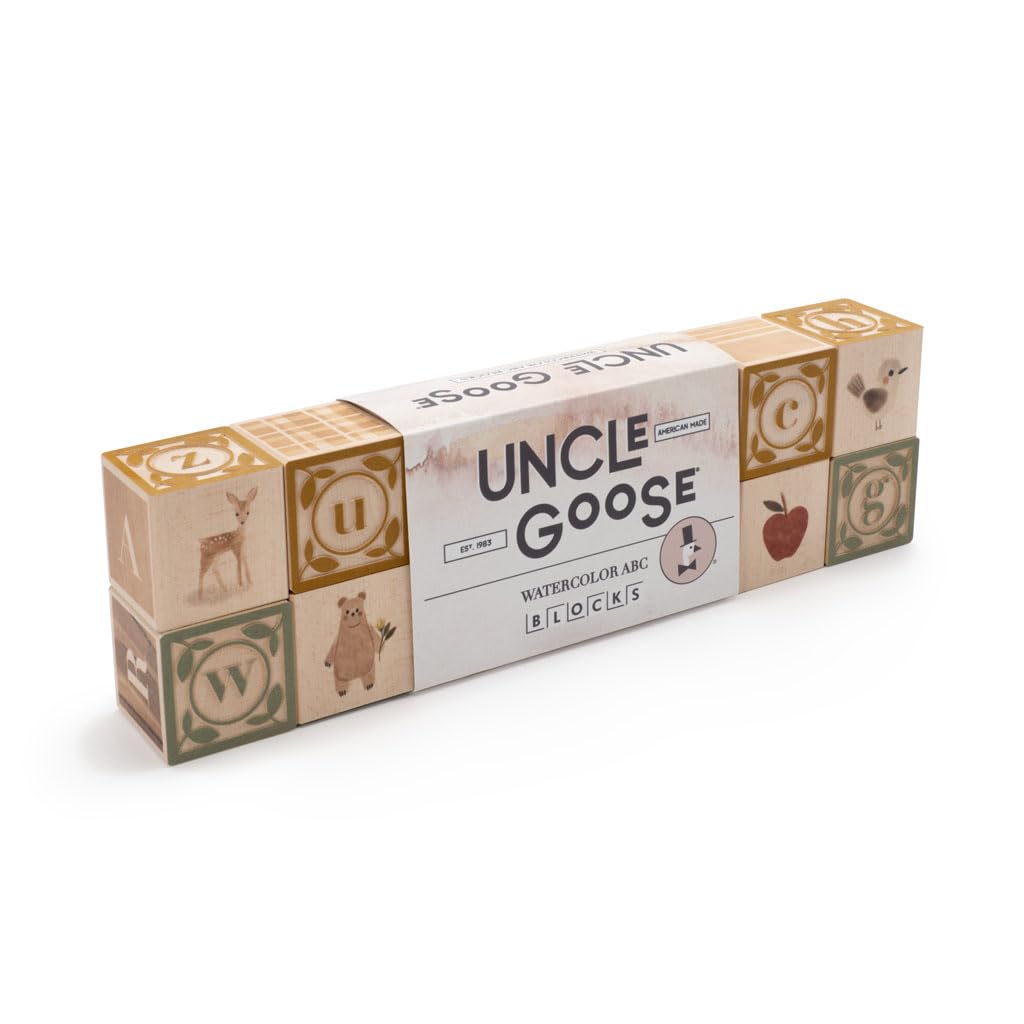 Uncle Goose Watercolor ABC Blocks - Made in the USA