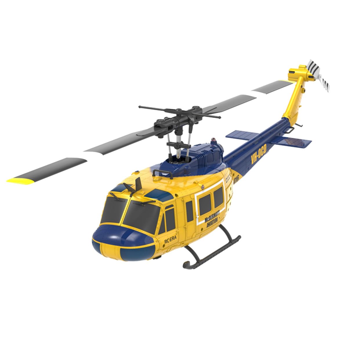 Joponnydiy C032 UH-1 Huey RC Helicopter for Adults, 1/48 Scale 2.4G 6CH Flybarless Remote Control Military Helicopter, 3D Stunt Flight