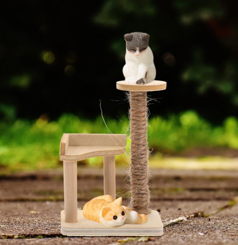 1:12 Scale 1/12 mini Furniture minihouse Miniature Cat Climbing Frame Miniature Cat Tree Farm Animals for Cat Tower Home Furniture Miniature Tower