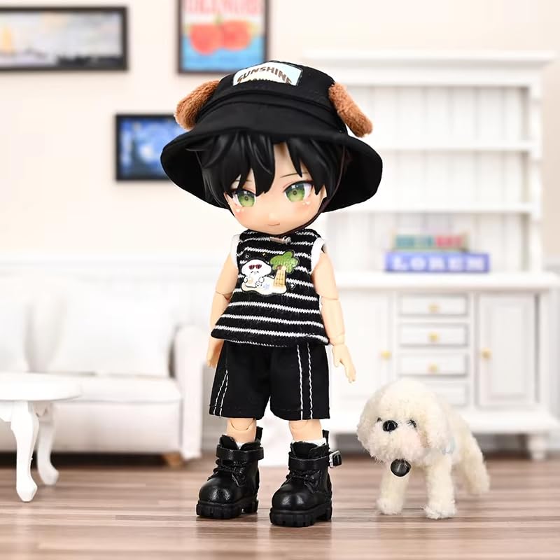 XiDonDon Casual Shoes for Ob11 DDF Body9 1/12 BJD GSC Doll Accessories Bjd Dolls Toy Shoes (Black)