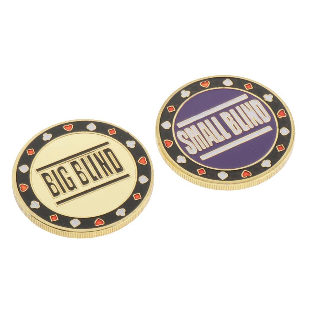 LoveinDIY 2 Metal Chips Big Small Dealer Buttons for Texas