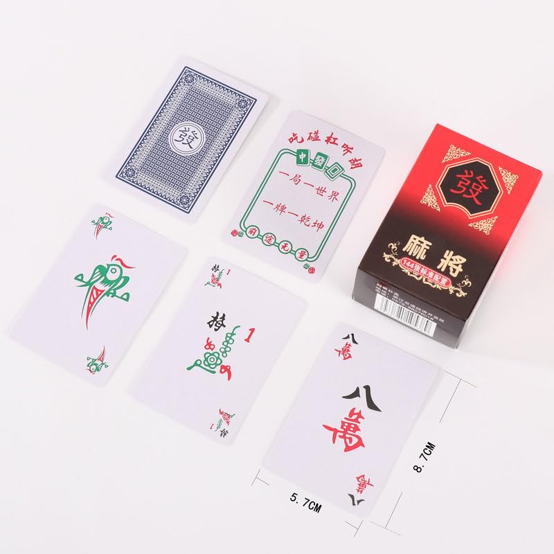 DEUDSORY 2025 Home Party Mahjong Poker Game Large Font Edition Handheld Poker Mahjong Tiles with 2 dice