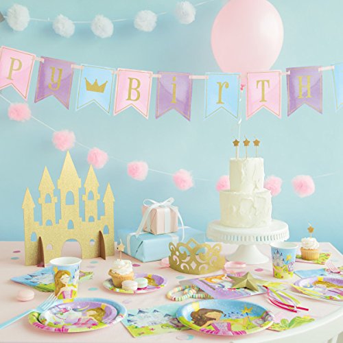 Gold Glitter Princess Castle Centerpiece (35cm) 1 Piece - Perfect for Enchanting Decorations