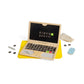 Bigjigs Toys Tech Set - 95 Pcs Wooden Laptop Toys with Chalkboard Screen, Fantasy Play Sets and Accessories for Toddlers and Kids, Kindergarten, Early