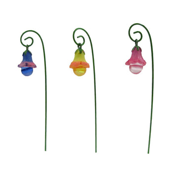 Treasure Gurus 3pc Miniature Glow in the Dark Flower Pick Stand Set Fairy Garden Landscape Accessory Dollhouse Decor
