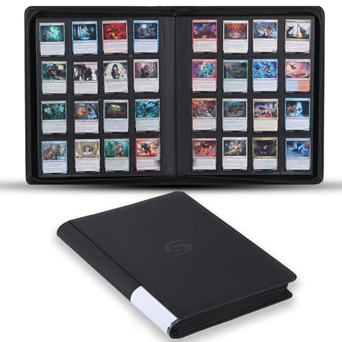 Snekdy premium 1024-pocket trading card binder, 16-pocket cards album, waterproof PU-leather Cover album with side loading, holds gaming, baseball