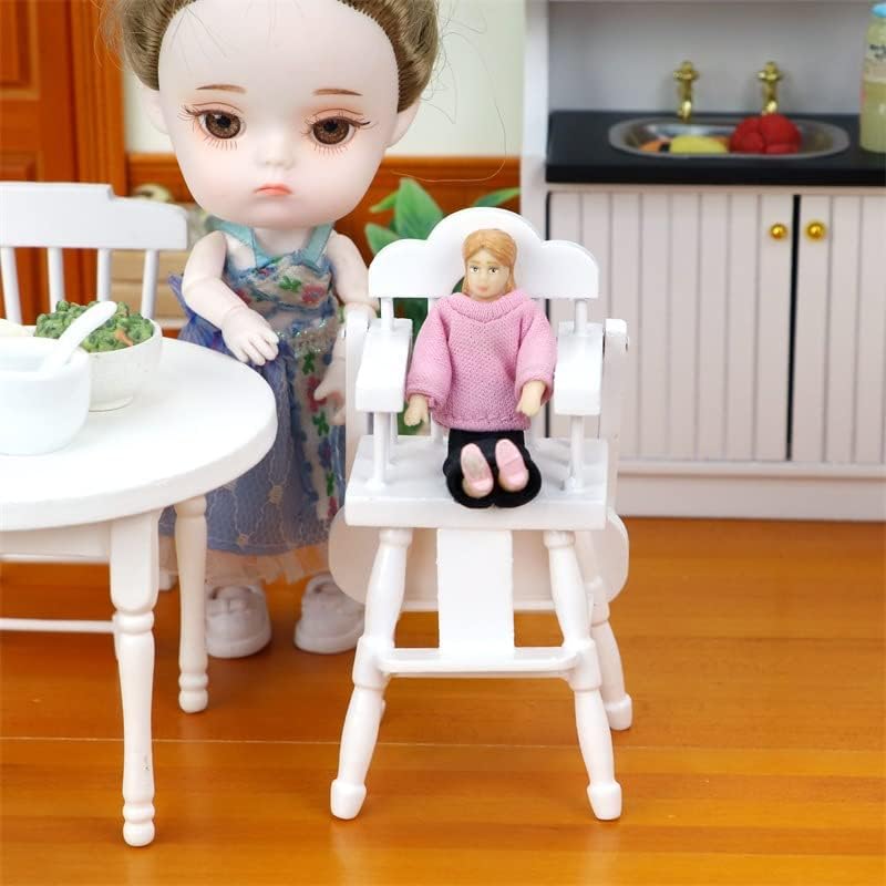 SXFSE Dollhouse Decoration Accessories, Dollhouse Furniture Dining Chair Miniature Living Room Pretend Play Toy