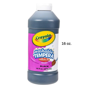 Crayola 543115051 Artista II Washable Tempera Paint, Black, 16 oz CYO543115051