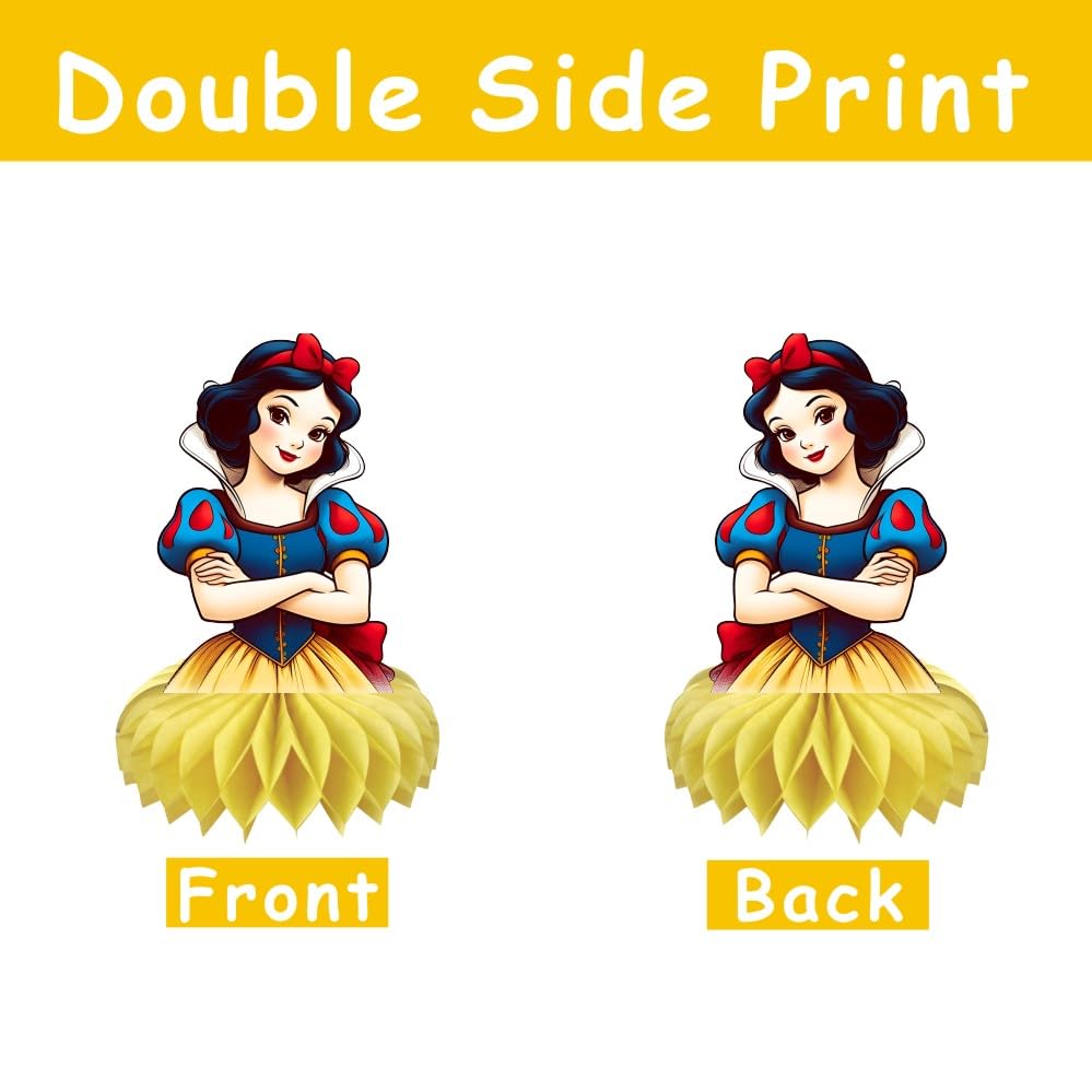 8Pcs White Princess Table Centerpieces Birthday Party Supplies Double Side Table Decorations for Girls Party Decorations