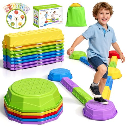 HYES Balance Beams Stepping Stones for Kids 3-5, Obstacle Courses Toys