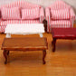 WLngtv 1:12 Scale Red Wooden Classic Coffee Table, Dollhouse Furniture, 9.1x4.4x14.2 cm
