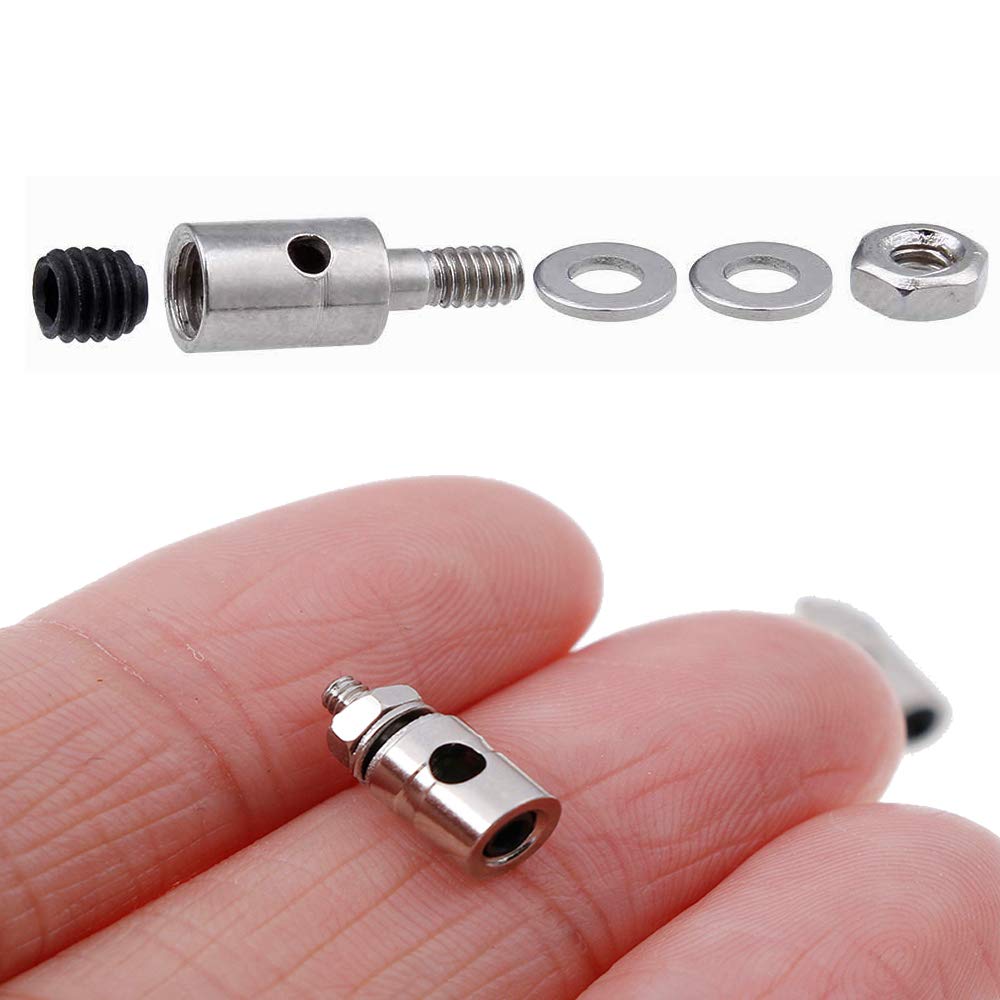 5 Sets Nylon Control Horns + Steel PushRods 1.2 x 180mm+ Pushrod Connector Linkage Stopper 1.8mm Parts for RC Airplane Model Aircraft