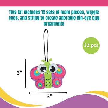Fun Express Spring Big Eye Bug Ornament Craft Kit - Makes 12 - Craft Kits - VBS Vacation Bible School Supplies/Decor
