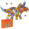 GIVEITALL Irregular Jigsaw Puzzles for Kids Ages 4-6 Year Old,Triceratops
