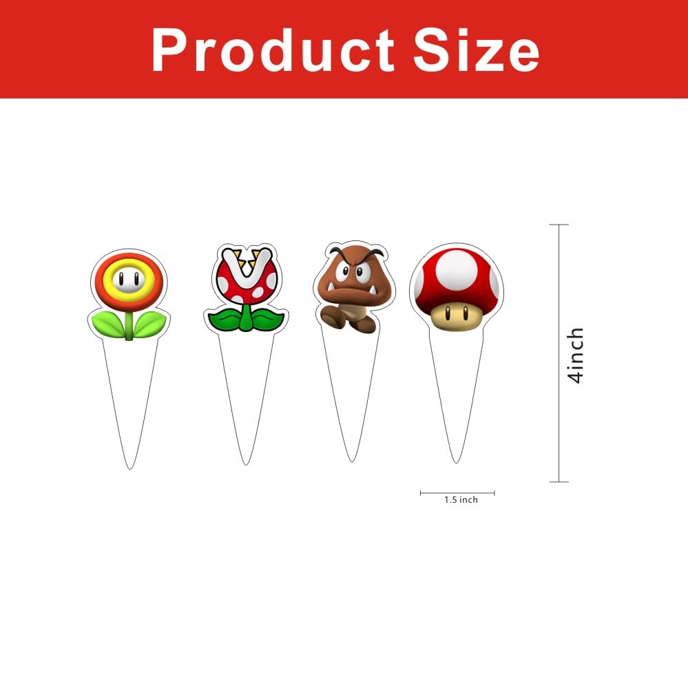 30pcs Mario Cake Decorations with 30pcs Cupcake Toppers Party Supplies for Mario Themed Birthday Decorations
