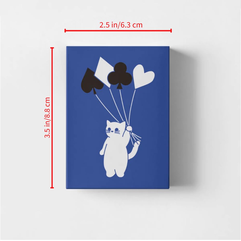 YOCEAN 2 Decks Cat Playing Cards, 54 Different Pattern, Cat Card Games, Cat Poker Cards, Cat Deck of Cards, 3.5 × 4.5inches (Blue)