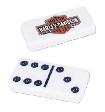 Harley-Davidson Oil Can Bar & Shield Domino Set, Durable Polyester Resin 66919