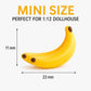30Pcs Yellow Mini Plastic Artificial Bananas 1/12 Scale Dollhouse Accessories, Realistic Miniature Fruit Models for Fairy Garden Kitchen Decor and DIY