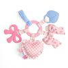Itzy Ritzy Teething Activity Toy - Bitzy Busy Ring Infant Teething Toy Features Braided Teether & Dangling Toys, Includes Textured Ribbons, Crinkle