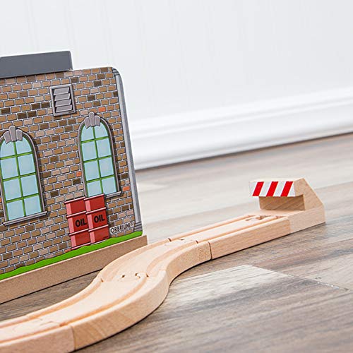 ORBRIUM 8 Piece Wooden Train Track End Bumper Buffer Stop Wooden Train Tracks Accessories Set Compatible with Thomas the Tank Engine, Brio, IKEA