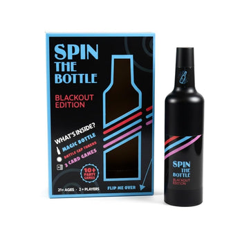 Spin The Bottle Blackout Edition Party Game for Adults, Magic Bottle with 3 Card Games, 10+ Party Games for Adults 21+, 2+ Players