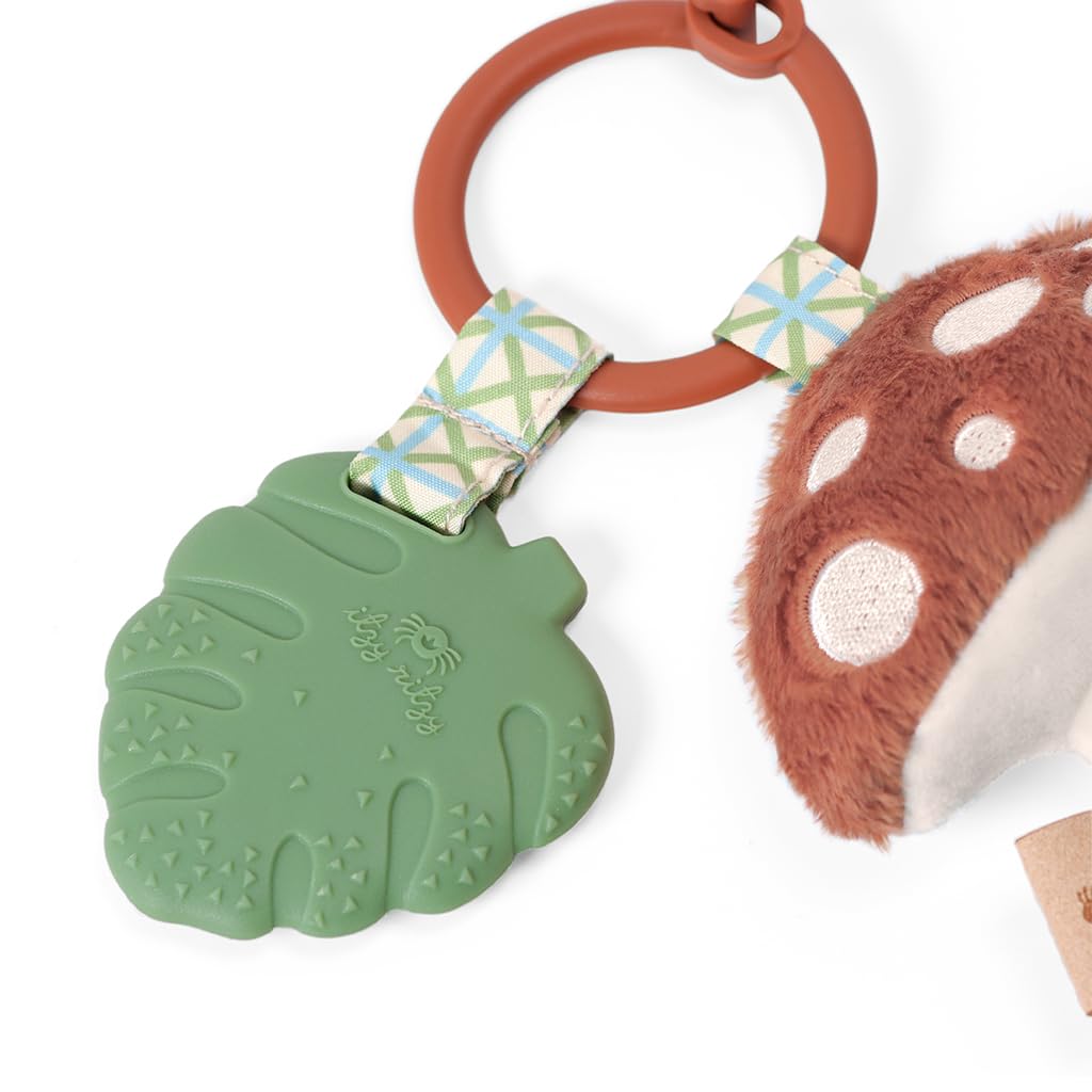 Itzy Ritzy Infant Toy & Teether - Itzy Pal Baby Teething Toy Includes Lovey, Crinkle Sound, Textured Ribbons & Silicone Teether Toy for Newborn