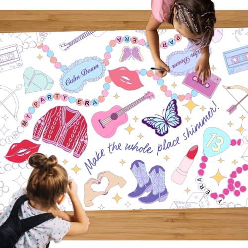 xo, Fetti ERAS Coloring Tablecloth | ERAS Party Decor, Kids Party, Table Setting, Birthday Craft Activity, Concert Pregame, Girls Night