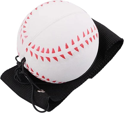 WNHNO Sports Wrist Return Ball, Baseball with Elastic String, Exercise and Play, Sports Reaction Balls (White)