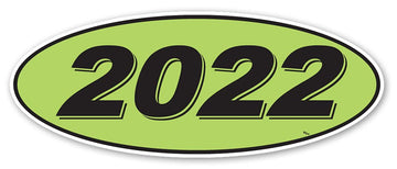 Oval Model Year Window Stickers (Black Numbers on Green) (12 per Pack) (2022)