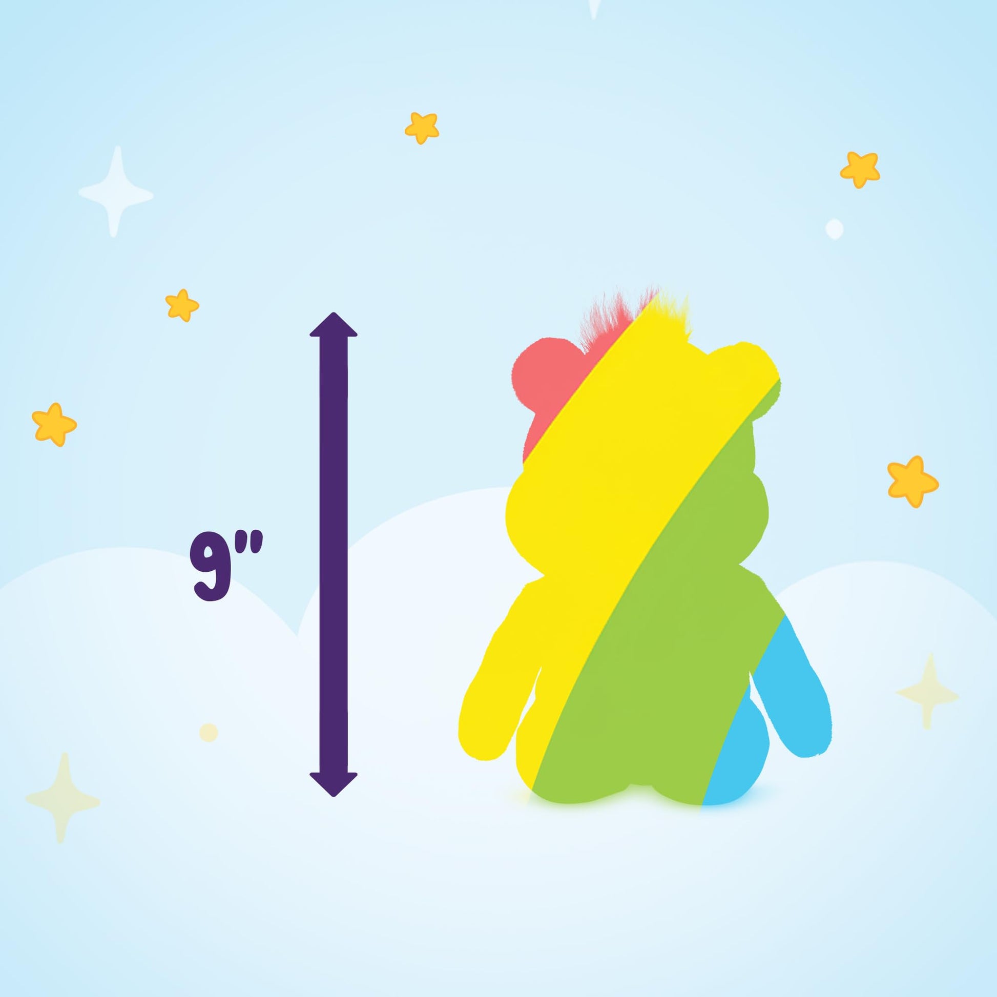 Care Bears 9" Fun Size Glitter Plush - Togetherness Bear - Tie Dye Plushie for Ages 4+ - Stuffed Animal, Soft and Cuddly - Good for Girls and Boys